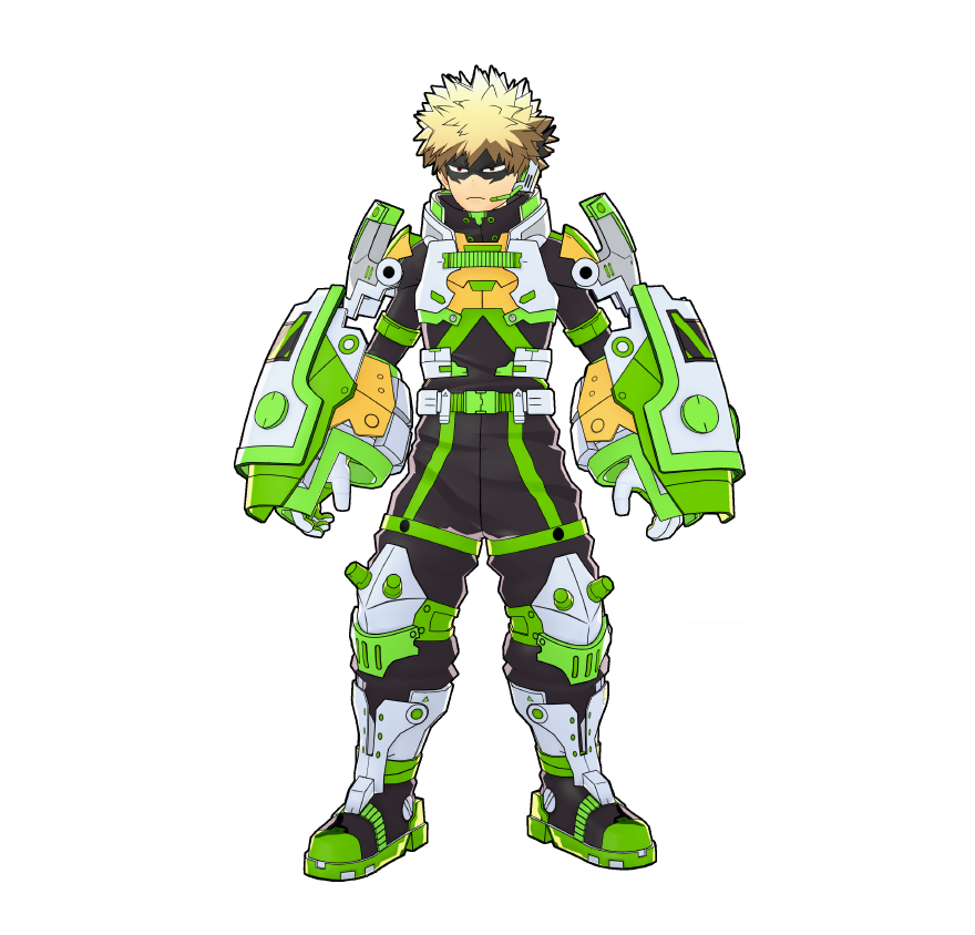 Custom gear designed to support Katsuki Bakugo's Quirk. A prototype built in preparation for the battles to come.