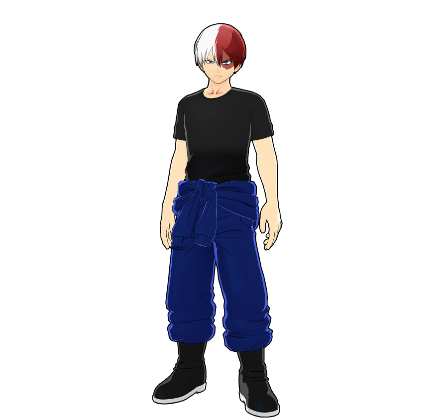 Shoto Todoroki's volunteer activities outfit. Working briskly to finish the cleanup efficiently.