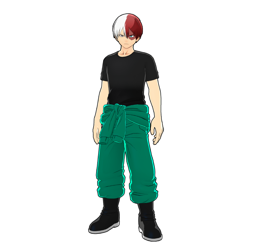 Shoto Todoroki's volunteer activities outfit. Working briskly to finish the cleanup efficiently.