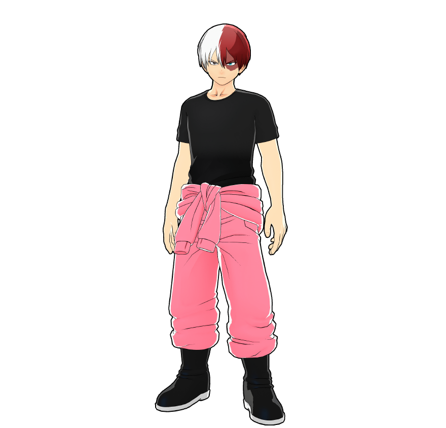 Shoto Todoroki's volunteer activities outfit. Working briskly to finish the cleanup efficiently.
