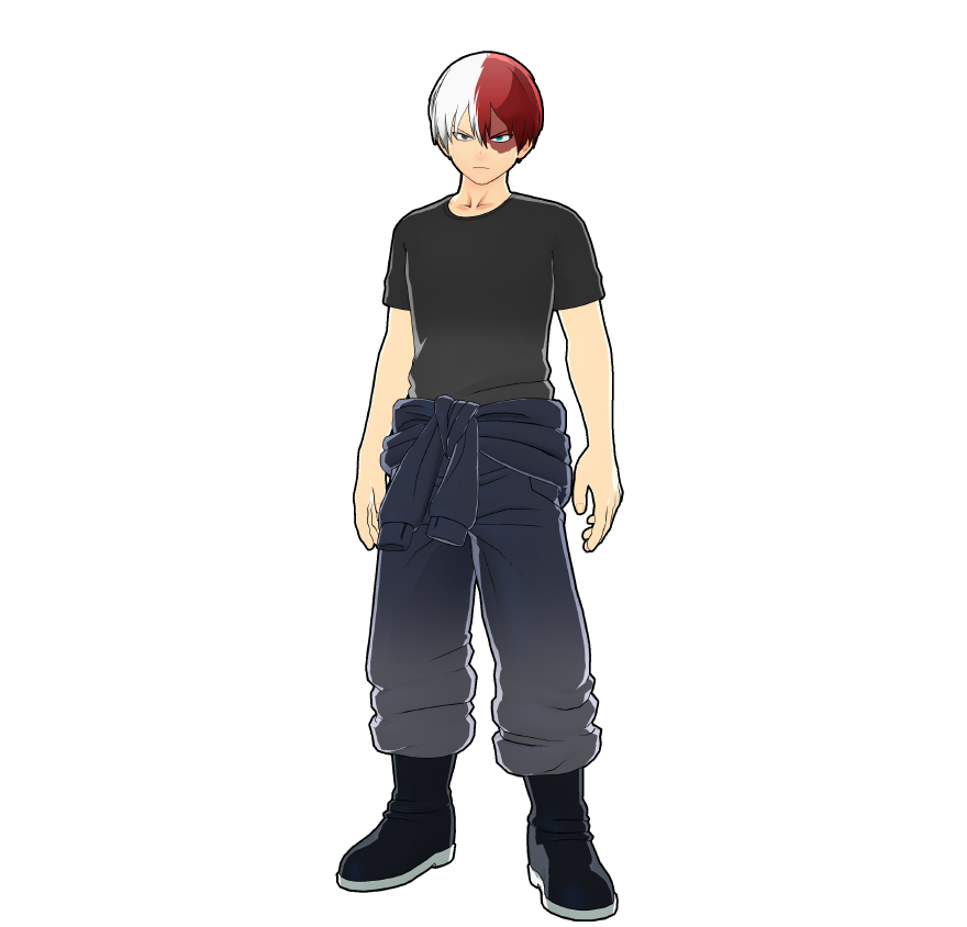 Shoto Todoroki's volunteer activities outfit. Working briskly to finish the cleanup efficiently.