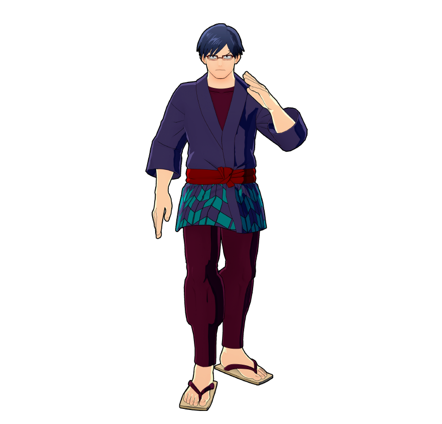Tenya Iida's festival outfit.
On high alert to keep everyone in check, even during the fun!