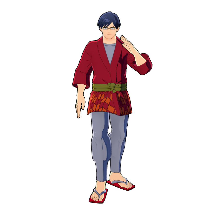 Tenya Iida's festival outfit.
On high alert to keep everyone in check, even during the fun!