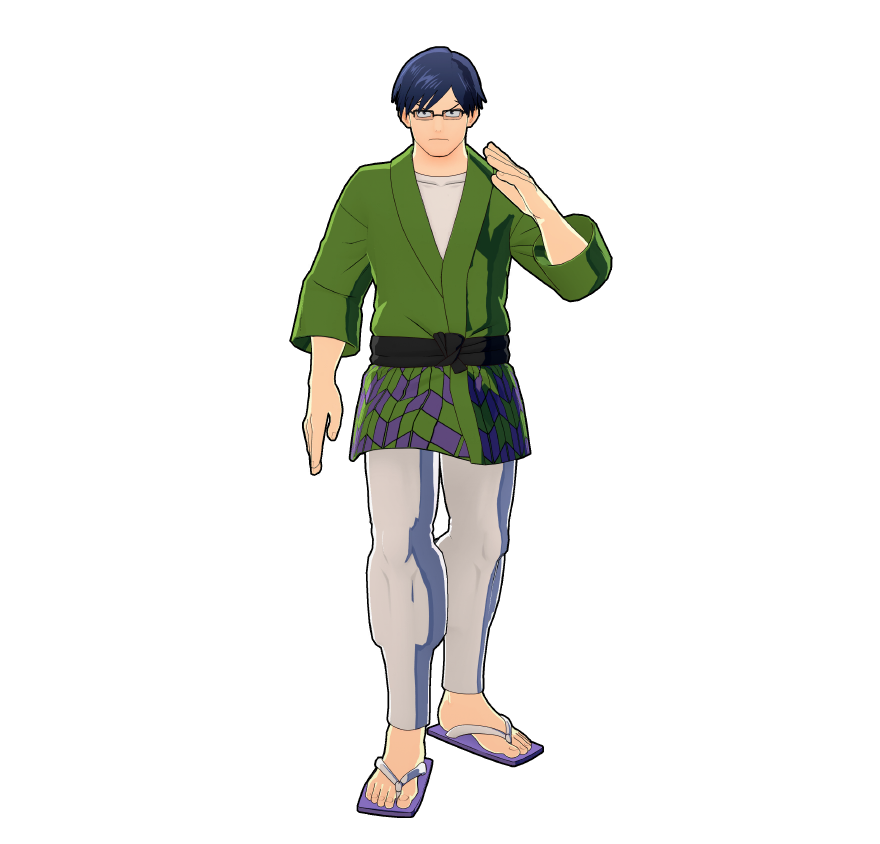 Tenya Iida's festival outfit.
On high alert to keep everyone in check, even during the fun!