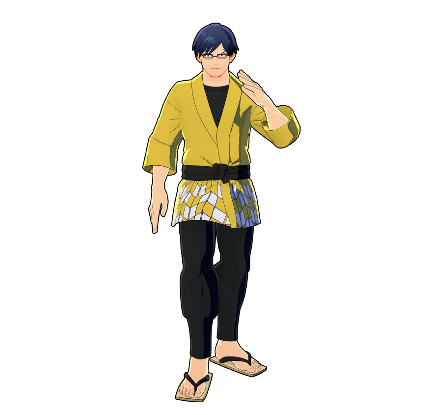 Tenya Iida's festival outfit.
On high alert to keep everyone in check, even during the fun!