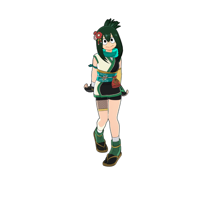 A special new ninja outfit tailored for Tsuyu. With her Quirk in play, spotting her becomes a real challenge.