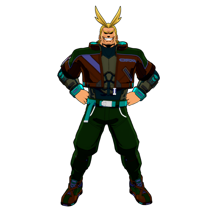 A sleek, high-tech hero suit.
No fluff. Just peak mobility for the Symbol of Peace!