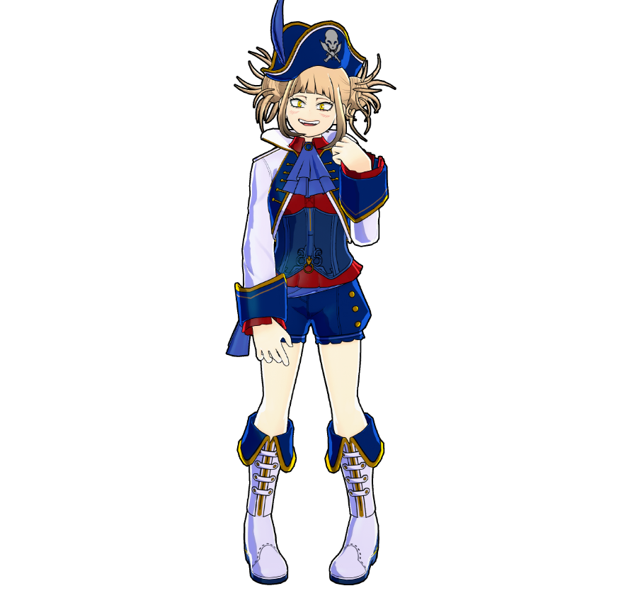 Toga's pirate-inspired outfit.