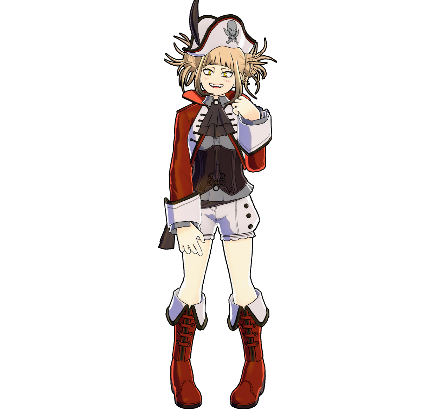 Toga's pirate-inspired outfit.