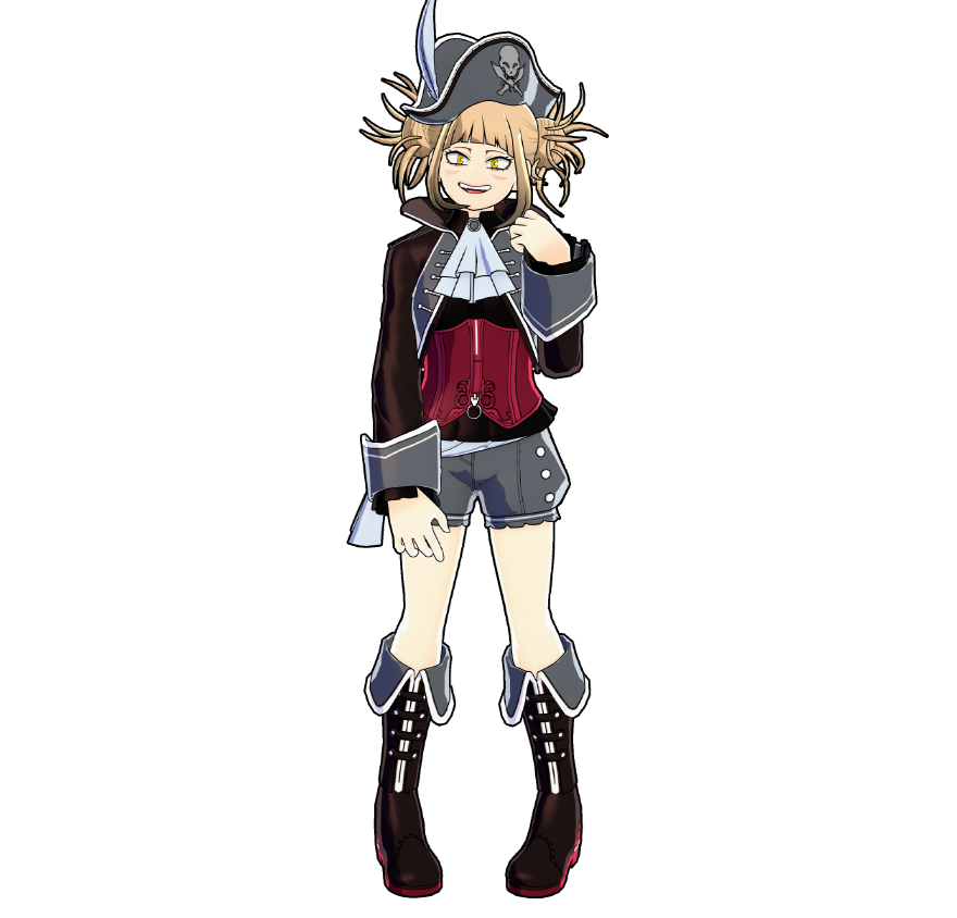 Toga's pirate-inspired outfit.