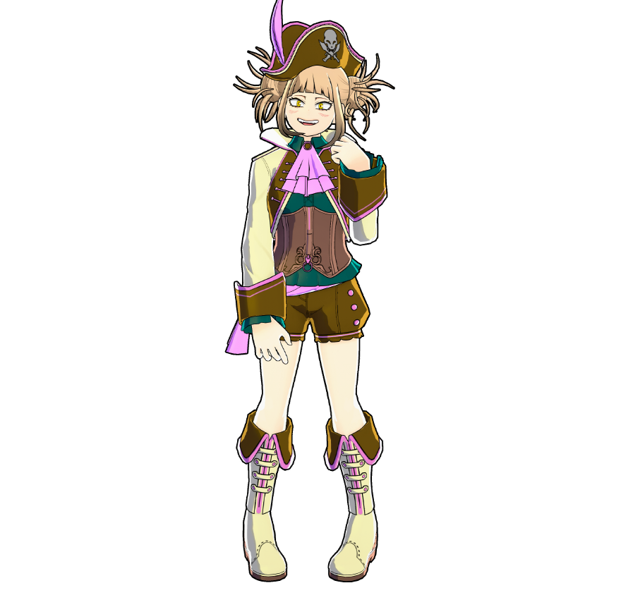 Toga's pirate-inspired outfit.