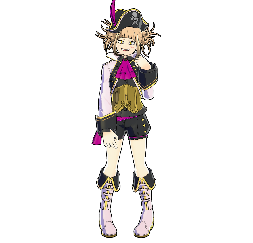 Toga's pirate-inspired outfit.