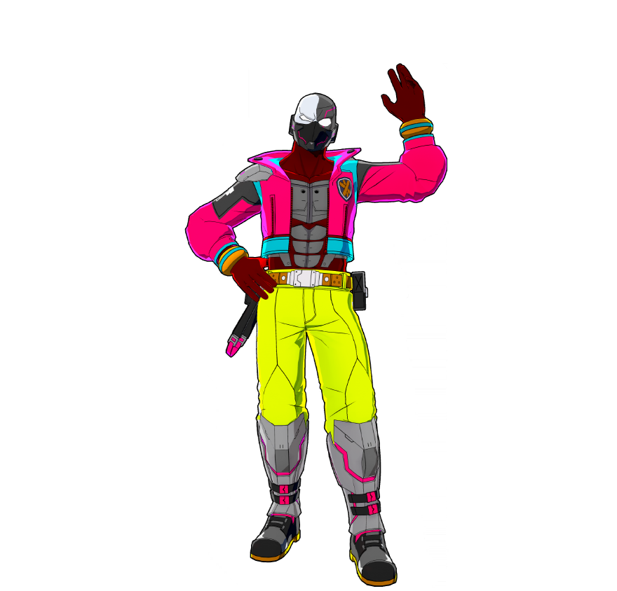 A futuristic cyberpunk costume. With past battles in mind, special care has been taken with the head area.