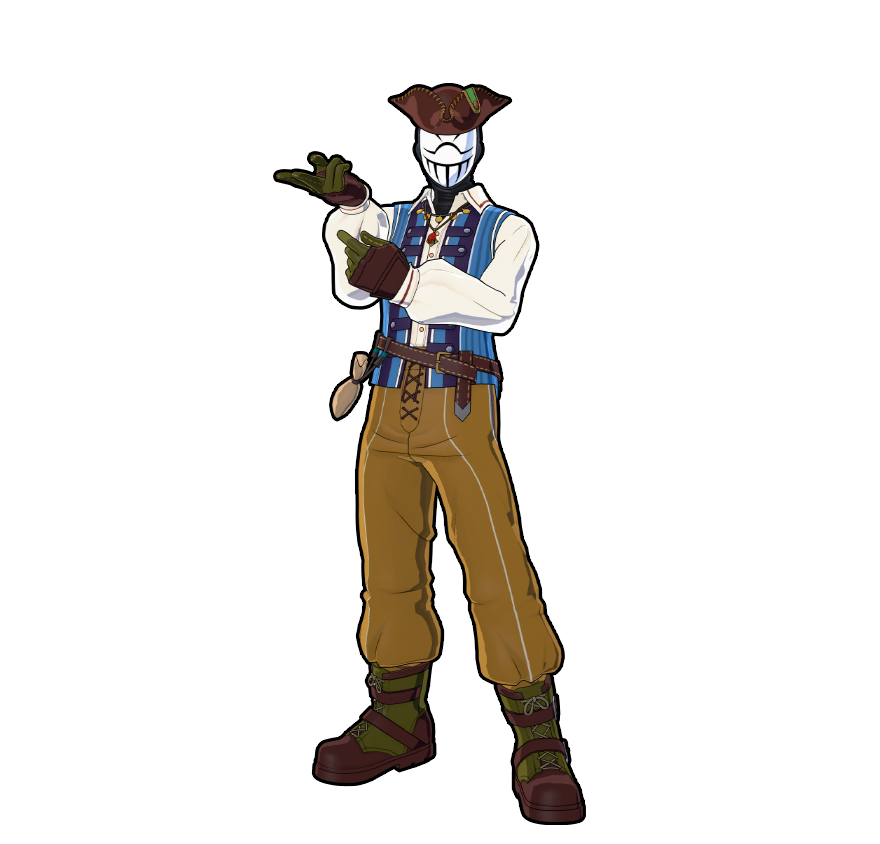 Mr. Compress's pirate-inspired outfit.