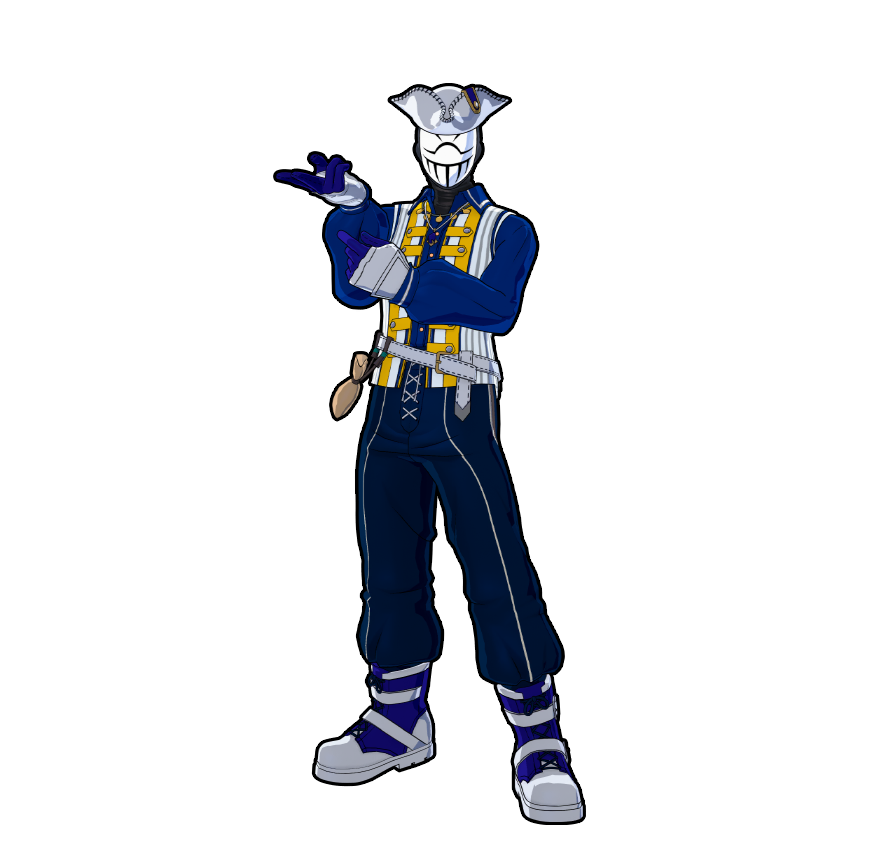 Mr. Compress's pirate-inspired outfit.
