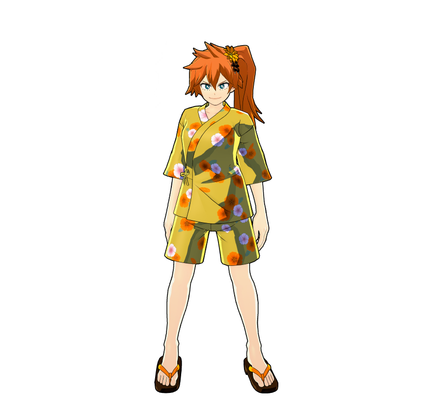 Itsuka Kendo's festival yukata. She says it's not her style—but she wears it well.