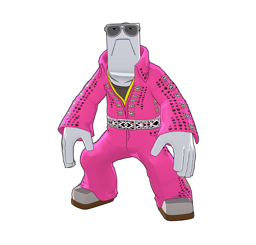 Cementoss's special party outfit. He's not one for formal vibes, hence this outfit.