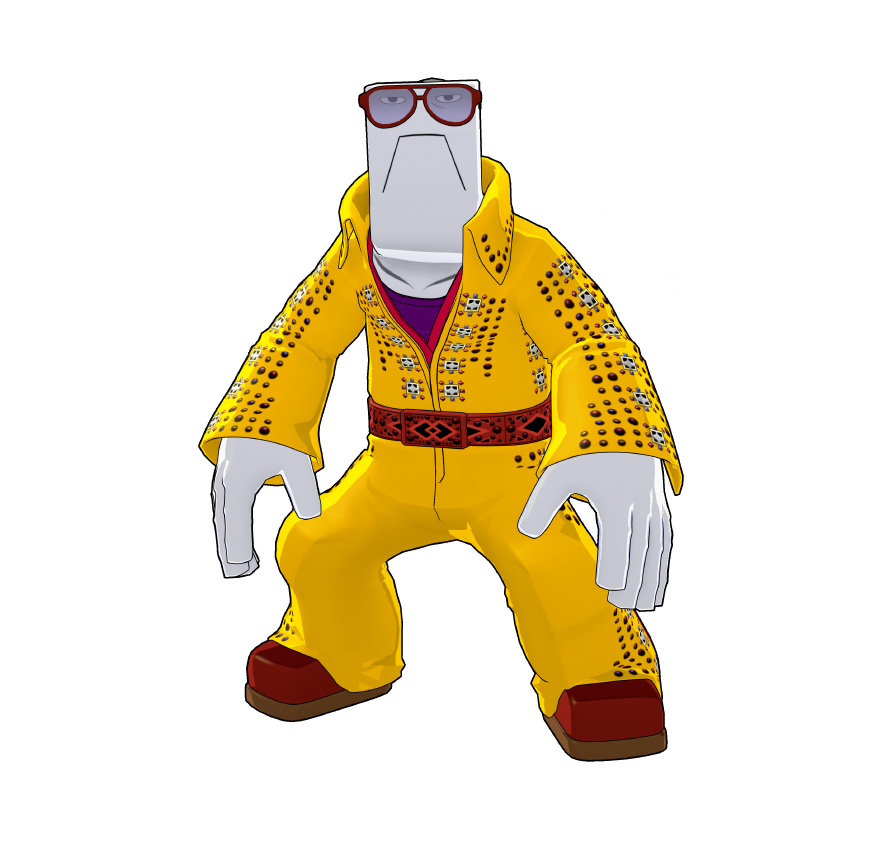 Cementoss's special party outfit. He's not one for formal vibes, hence this outfit.