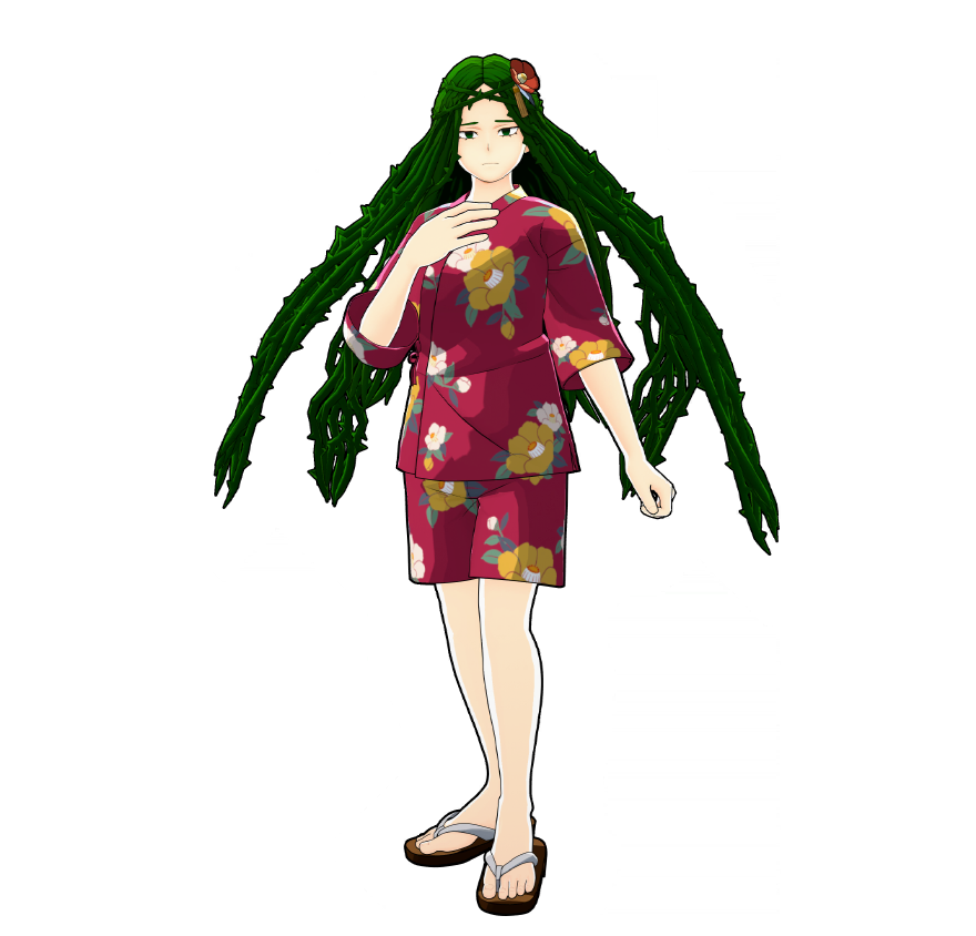Ibara Shiozaki's festival yukata. She doesn't usually wear this kind of outfit, so she can't relax.