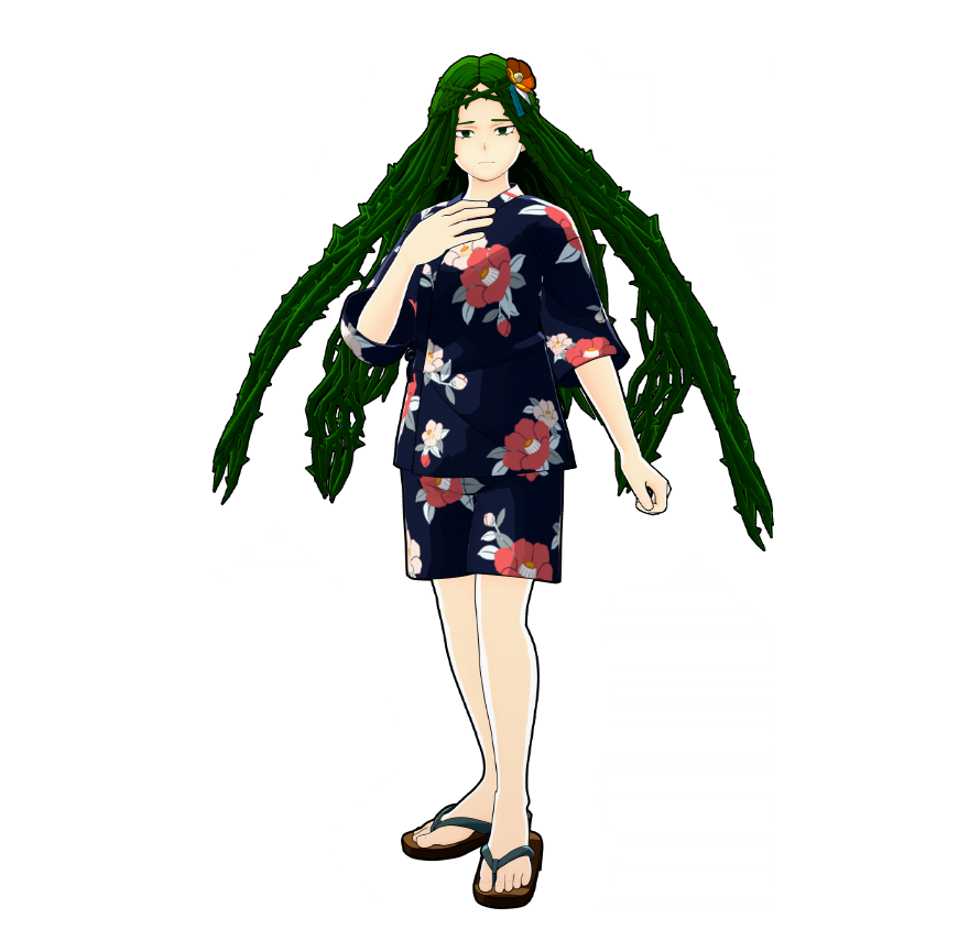 Ibara Shiozaki's festival yukata. She doesn't usually wear this kind of outfit, so she can't relax.