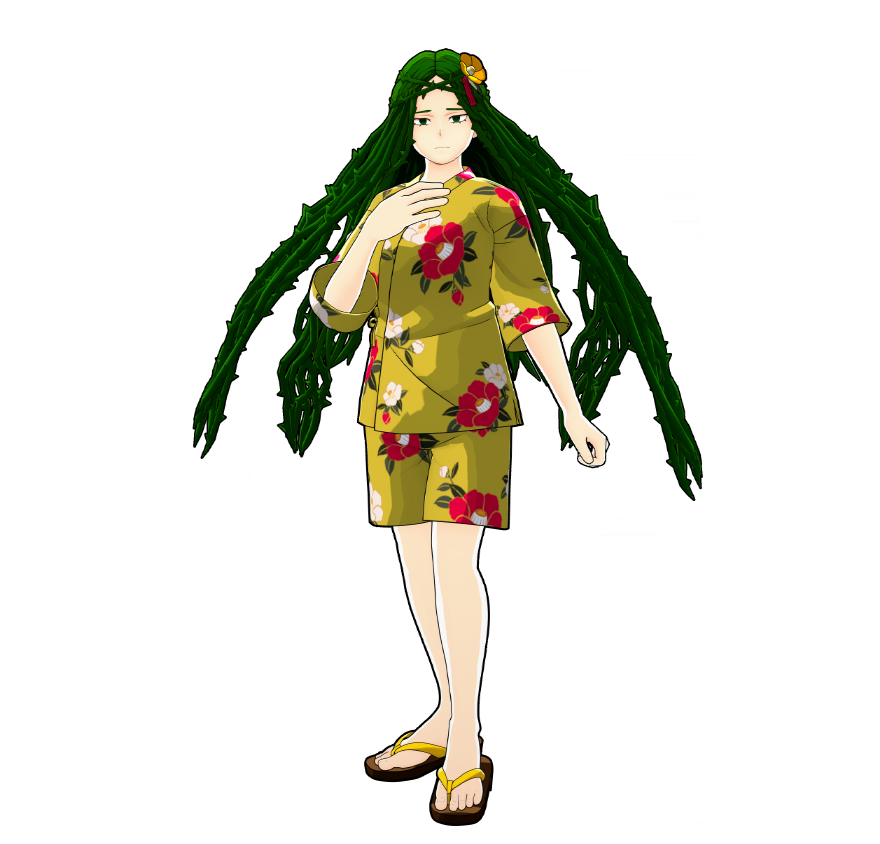 Ibara Shiozaki's festival yukata. She doesn't usually wear this kind of outfit, so she can't relax.