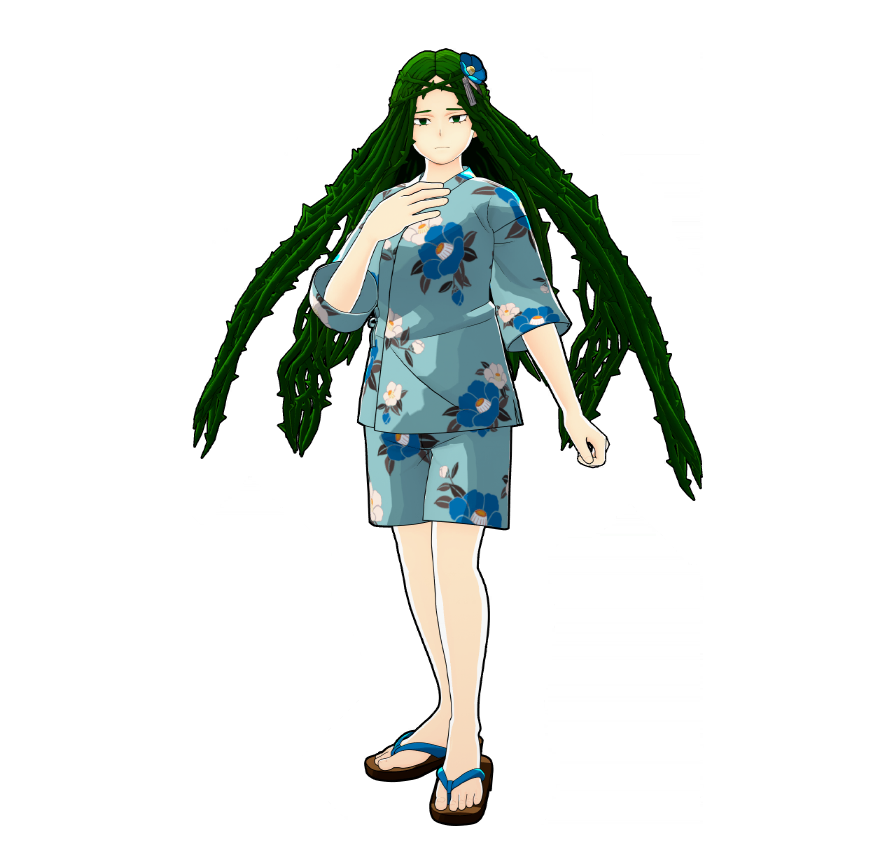 Ibara Shiozaki's festival yukata. She doesn't usually wear this kind of outfit, so she can't relax.