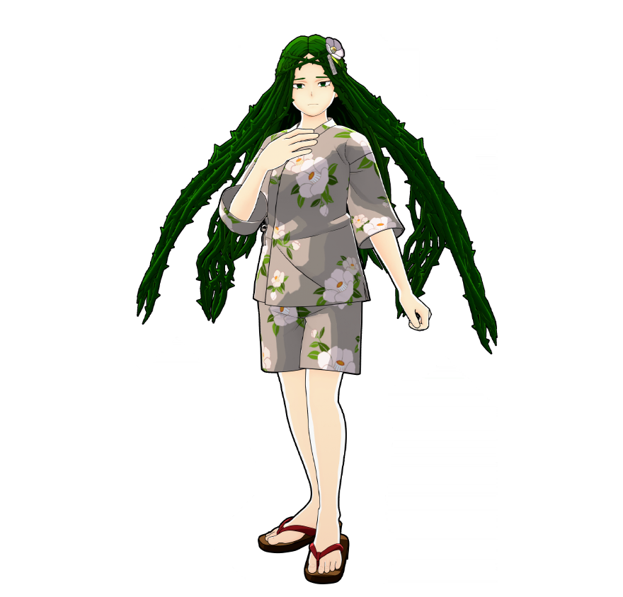 Ibara Shiozaki's festival yukata. She doesn't usually wear this kind of outfit, so she can't relax.