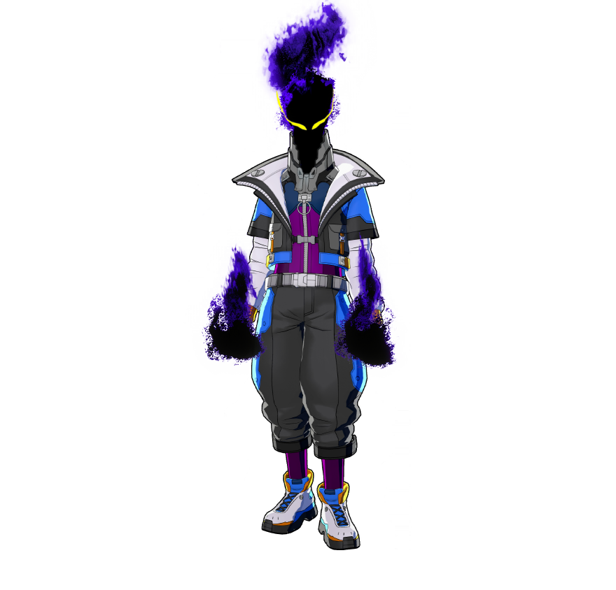 A futuristic cyberpunk costume. Supporting the League of Villains from the shadows once again tonight.
