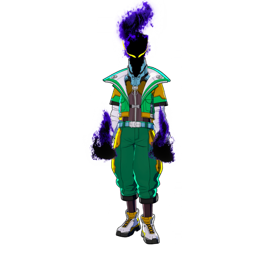 A futuristic cyberpunk costume. Supporting the League of Villains from the shadows once again tonight.