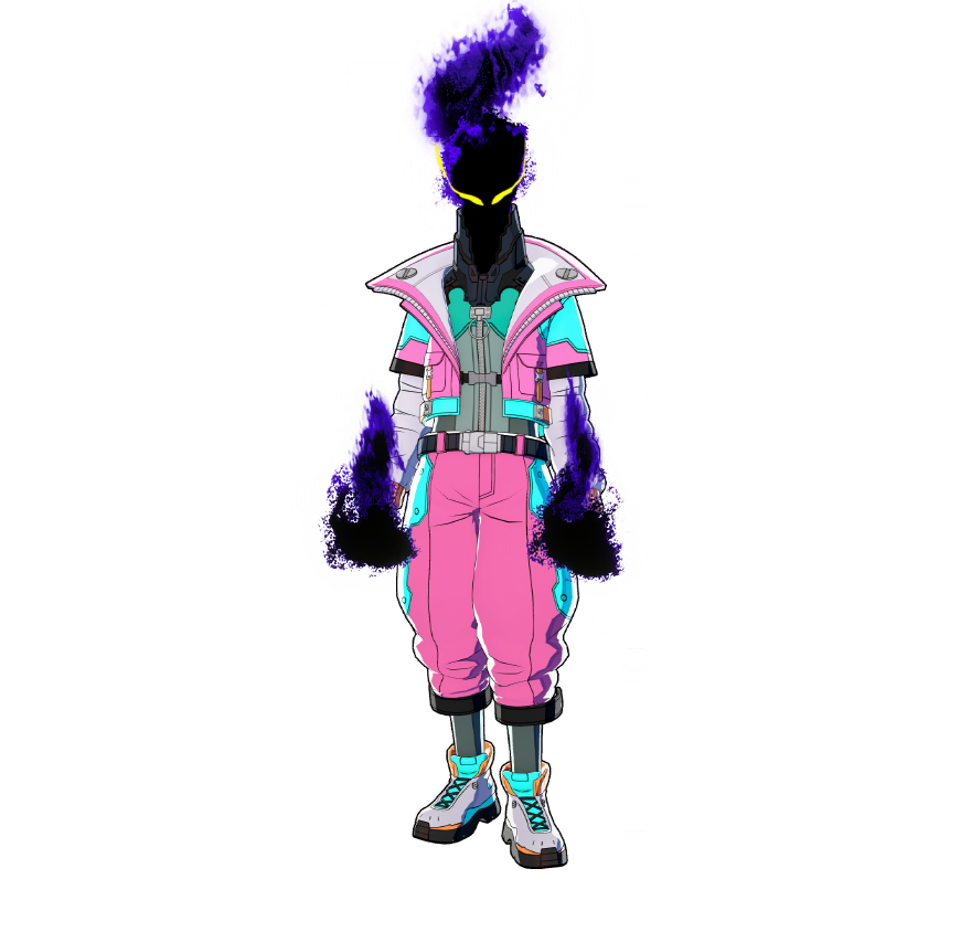 A futuristic cyberpunk costume. Supporting the League of Villains from the shadows once again tonight.