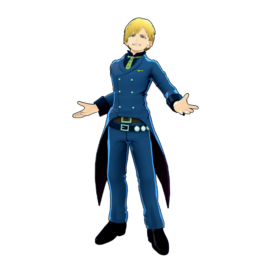 Neito Monoma's hero costume. He wears a timer on his belt to to keep track of copied Quirk durations.