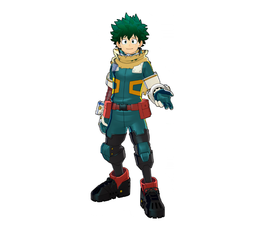 Izuku Midoriya OFA Hero Costume.
The ultimate outfit, built to support multiple Quirks.