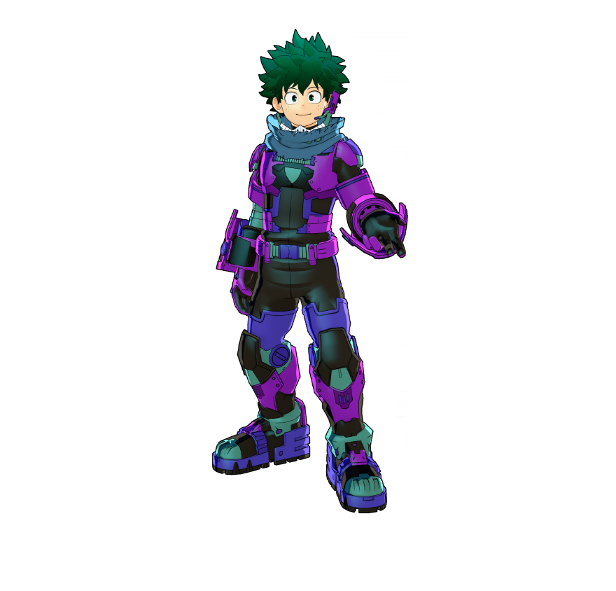 Custom gear designed to support Quirks for Izuku Midoriya OFA. A prototype built in preparation for the battles to come.