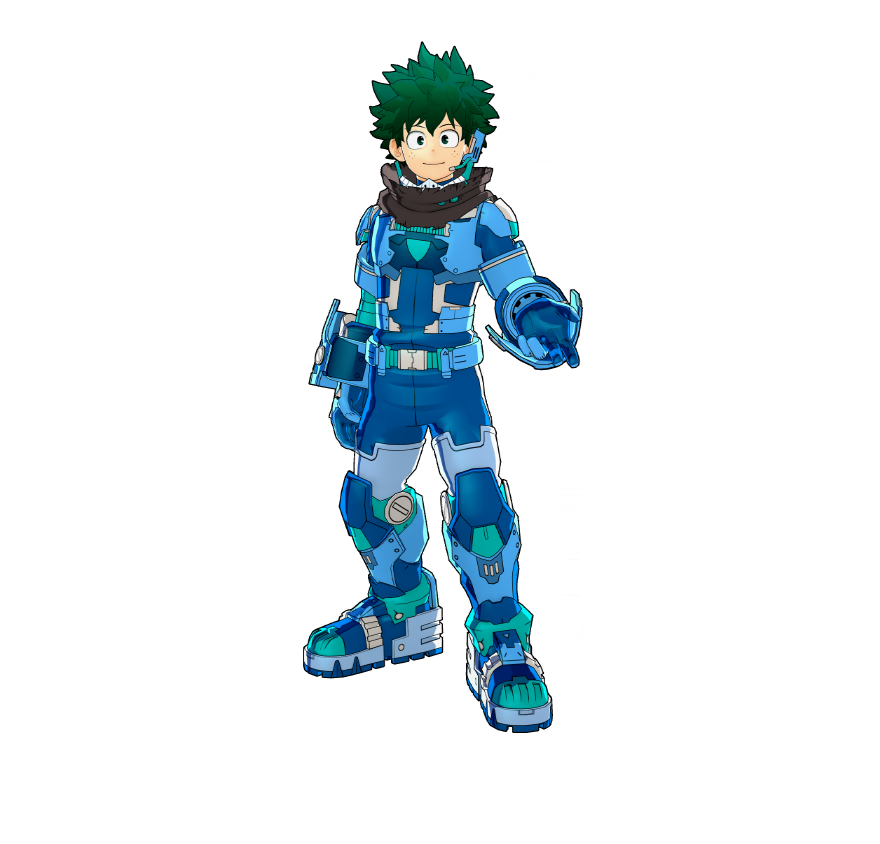 Custom gear designed to support Quirks for Izuku Midoriya OFA. A prototype built in preparation for the battles to come.
