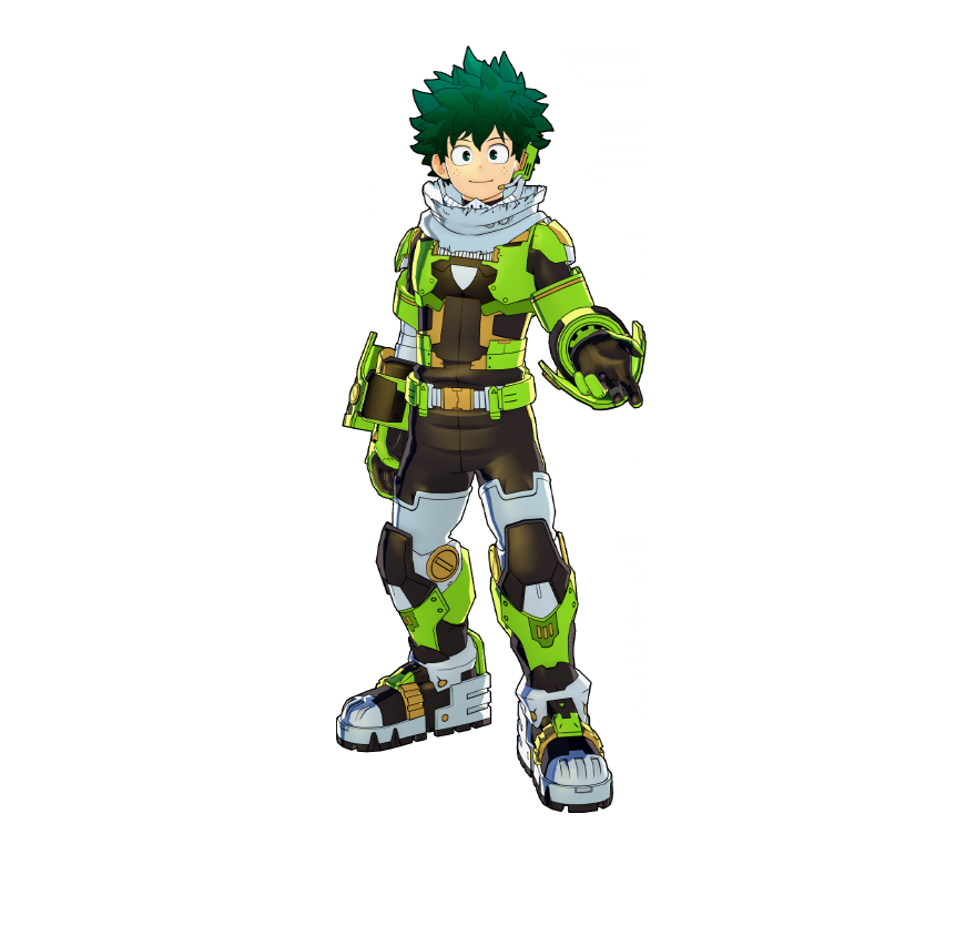 Custom gear designed to support Quirks for Izuku Midoriya OFA. A prototype built in preparation for the battles to come.