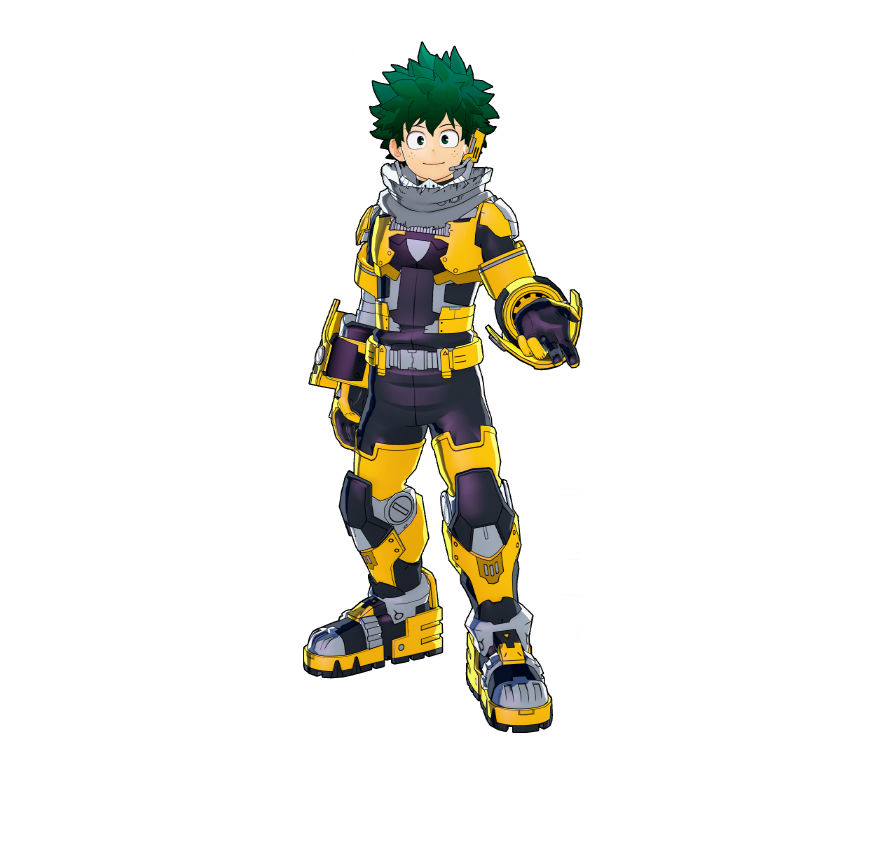 Custom gear designed to support Quirks for Izuku Midoriya OFA. A prototype built in preparation for the battles to come.