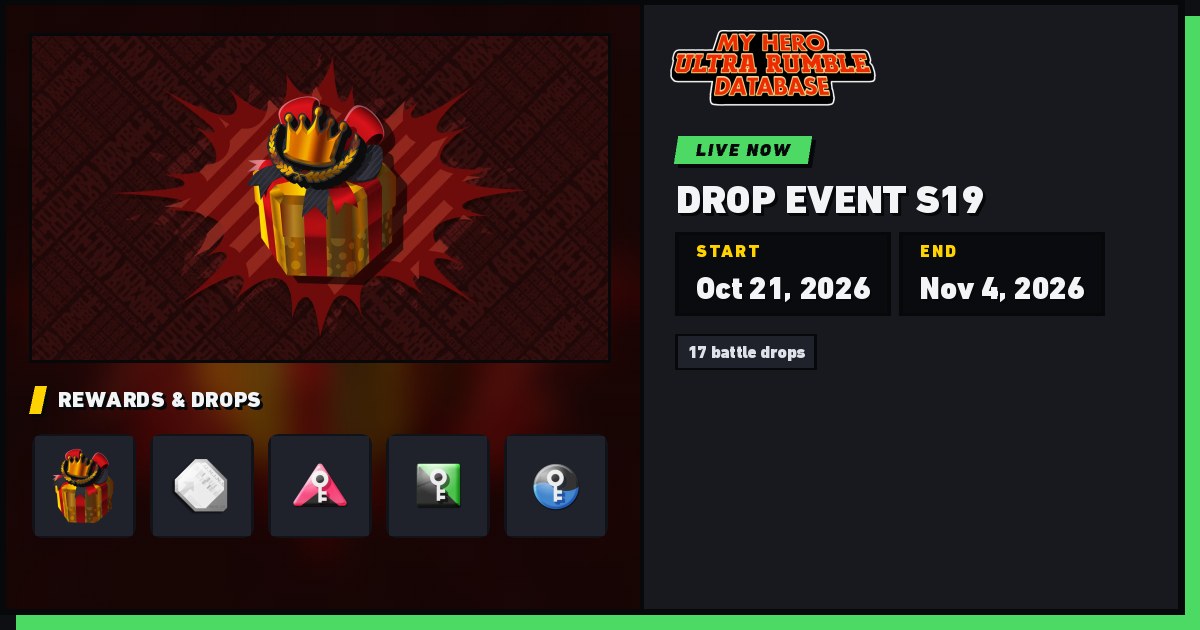 Drop Event S19 - My Hero Ultra Rumble Database